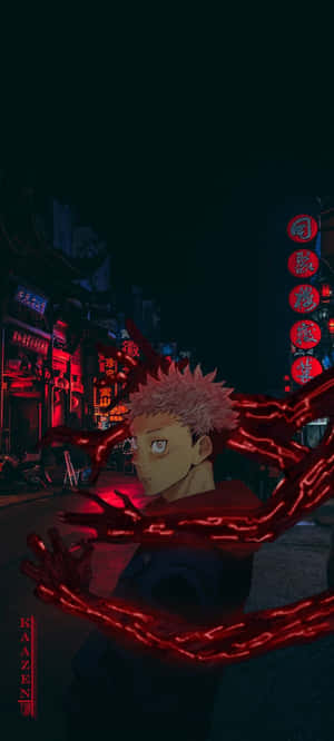 Onderskrif: "Yuji Itadori van Anime Jujutsu Kaisen Android Agtergrond" — Jujutsu kaisen Muurpapier