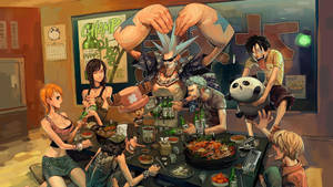 One Piece 4k karakters drink agtergrond — One piece 4K GIF Muurpapier