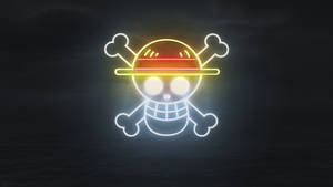 One Piece 4k neon lig logo agtergrond