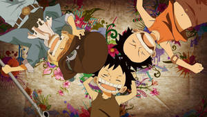 One Piece anime kinders agtergrond — Anime kinders Muurpapier