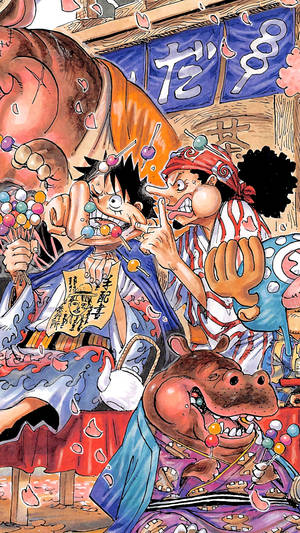 One Piece Foon Luffy en Usopp Eet Dango