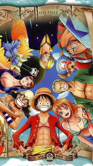 One Piece karakters iPhone-agtergrond — Een stukkie Muurpapier