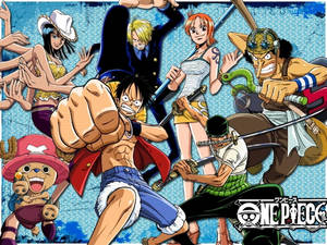 One Piece Lessenaar Karakters Gevegspos — Een stuk lessenaar Muurpapier