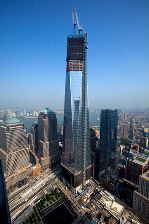One World Trade Center Met Hyskrane — Xiaomi Pad 8 Pro Muurpapier