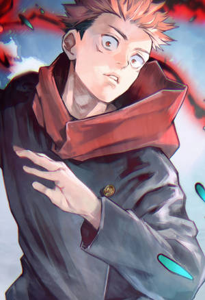 Ongelooflike Yuji Itadori-skildery Jujutsu Kaisen-foon — Jujutsu kaisen Muurpapier