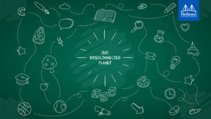 Ons Geïntegreerde Planeet Skoolillustrasie Muurpapier — iMac Muurpapier