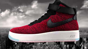 Nike Af1 — Donkerrooi Muurpapier