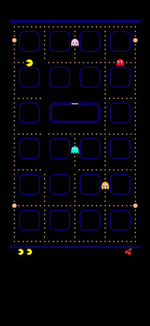 Pac-Man-speletjie op swart agtergrond iPhone XR-agtergrond — iPhone Xr Muurpapier