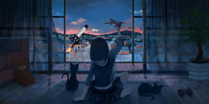 Donker Anime agtergrond — Donker anime GIF Muurpapier