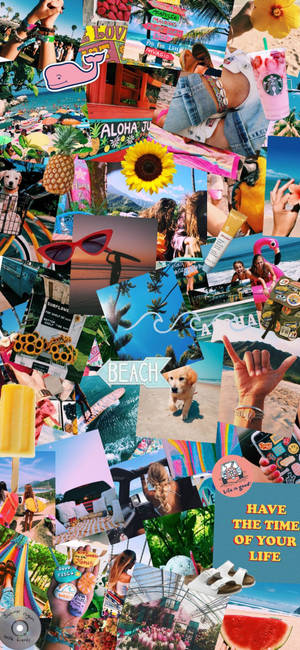 Ontspannende Somer Collage — iPhone 18 Pro Max Muurpapier