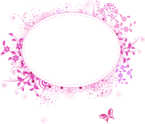 Ontwerp van 'n Ornamentele Ovaalraam met Blomme