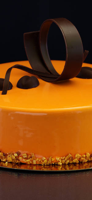Oranje Sjokoladekoek muurpapier — iPhone 13 Pro Max Muurpapier