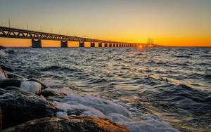 Oresund-brug helder lug agtergrond