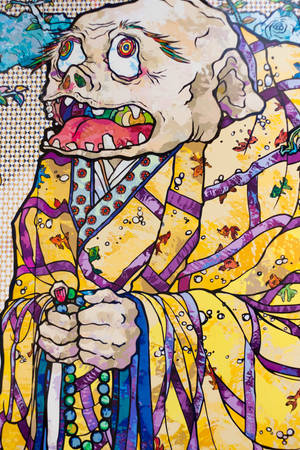 Ou Boeddhist Takashi Murakami 4K — Xiaomi Pad 7 Ultra Muurpapier
