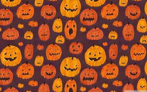 Oulike Aestetiese Halloween Pampoenpatrone — Oulike estetiese halloween Muurpapier