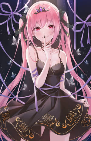 Oulike Anime Meisie met Swart Rok muurpapier — Honor MagicPad 3 Pro 12.3 Muurpapier