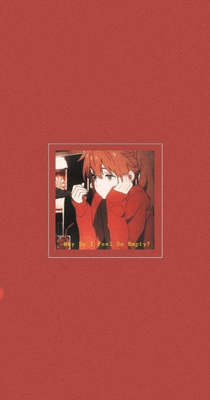 Oulike Anime PFP Rooi Meisie-agtergrond — Snoesige anime meisie Muurpapier