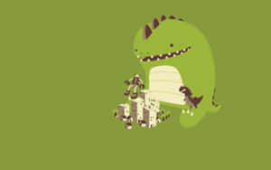Oulike Babi-dinosourus wat tussen die bome glimlag — Oulike dinosourus Muurpapier