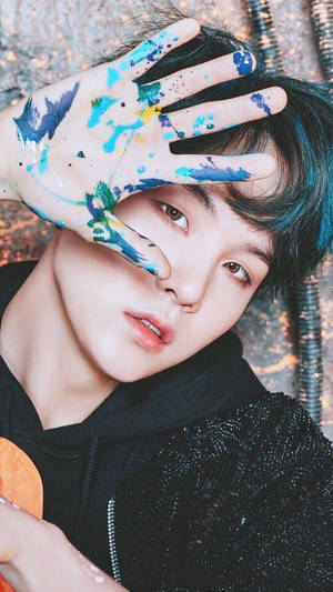 Oulike BTS Suga Handskildery — Oulike bts Muurpapier