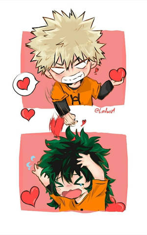 Oulike Deku en Bakugou Strokiesprent — Galaxy Tab Active5 Muurpapier