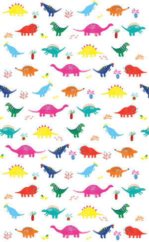 Oulike Dinosourus-estetiek op Wit — Oulike dinosourus Muurpapier