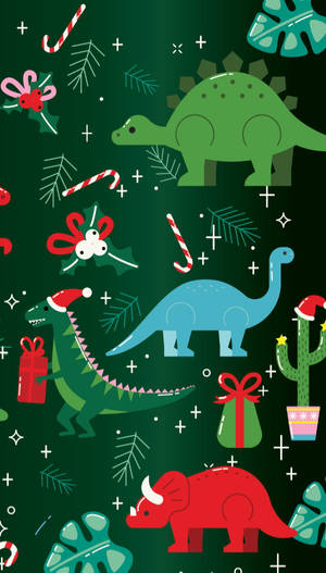 Oulike Dinosourus Kersfees-estetika — Oulike dinosourus Muurpapier