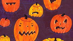 Oulike Estetiese Halloween Vreeslike Pampoene — Oulike estetiese halloween Muurpapier