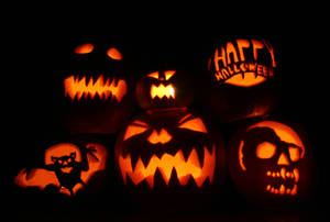 Oulike Estetiese Halloween Verligte Pampoene — Oulike estetiese halloween Muurpapier