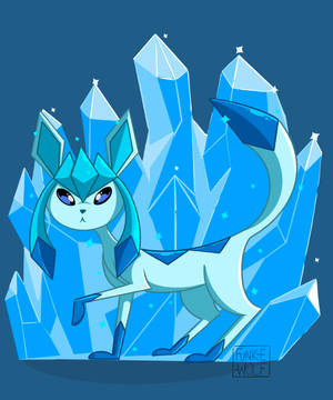 Strokiesprentkuns Glaceon-agtergrond — Galaxy Z Vou 5 Muurpapier