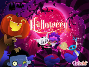Oulike Halloween Gruselige Wesens — Kawaii halloween Muurpapier
