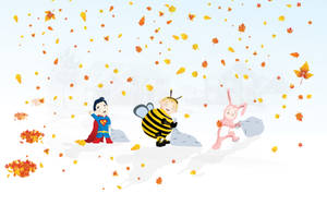 Oulike Herfs Kinders Halloween Muurpapier — Oulike Herfs Muurpapier