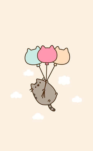 Oulike Kawaii — Kawaii kat GIF Muurpapier