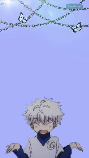 Oulike Killua met sy jagter-eksamen nommer — Oulike anime profielfoto Muurpapier