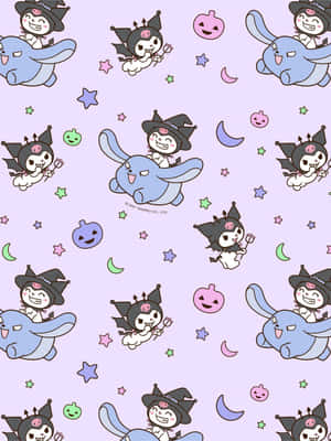 Oulike Kuromi Patroon Agtergrond — Galaxy Z TriFold Muurpapier