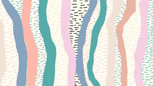 Oulike Pastel Golwende Lyne — Oulike Pastel Muurpapier