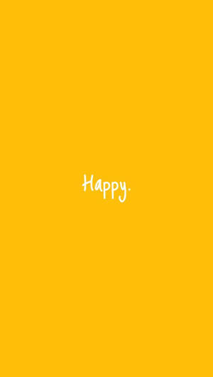 Oulike pastelgeel estetiek met 'Happy' inskripsie — Pastel Geel Esteties Muurpapier