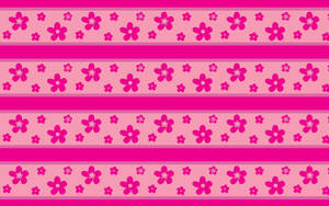 Oulike pienk blomstrepe muurpapier — Oulik pienk Muurpapier