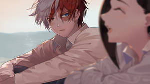 Oulike Todoroki En Yaoyorozu-agtergrond — Snoesige todoroki Muurpapier