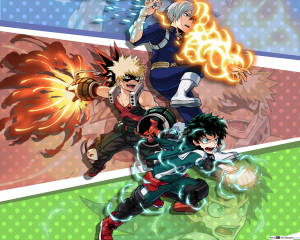 Oulike Todoroki en Vriende-agtergrond — Snoesige todoroki Muurpapier