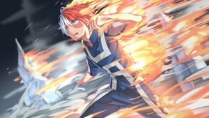 Oulike Todoroki Vurige Kuns muurpapier — Snoesige todoroki Muurpapier
