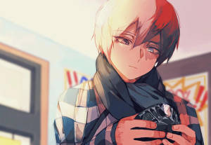 Oulike Todoroki wat 'n Kristalsteen Vashou agtergrond — Snoesige todoroki Muurpapier