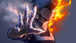 Oulike Todoroki Met Yskoue Hande muurpapier — Snoesige todoroki Muurpapier
