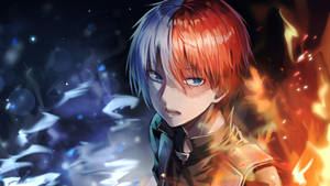 Oulike Todoroki van Half-Warm Half-Koud agtergrond — Snoesige todoroki Muurpapier