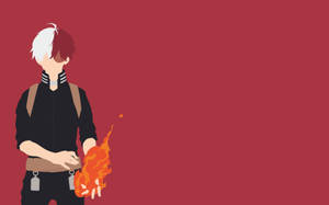 Oulike Todoroki in Pienk agtergrond — Snoesige todoroki Muurpapier