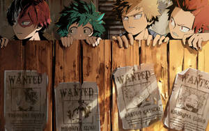 Oulike Todoroki met Vriende agtergrond — Snoesige anime meisie Muurpapier