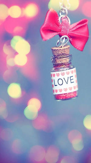 Oulike Valentynsdag Liefde Bottel Sleutelhanger — 9:16 Muurpapier