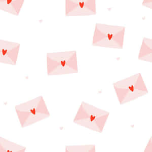 Oulike Valentynsdag-koeverte met rooi hartjiespatroon — Ou liefdesdag Muurpapier