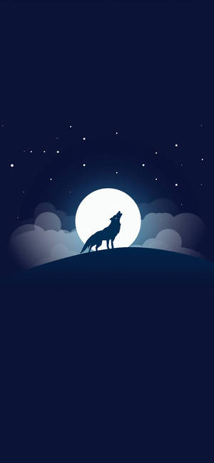 Oulike Wolf Volmaan Vektor — iPhone 16e Muurpapier