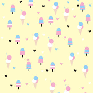 Oulike Ysroom op Pastelgeel — Pastel geel Muurpapier