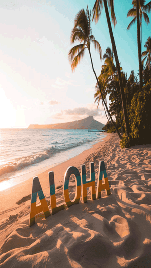 Hawaii-strand, Boom, Sand, Muurpapier Png, Lug, Blou Lug, Berg, Water, Groen Boom, Strand, Aloha Png, Eiland, Oseaan, Natuur